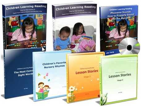 A picture of the Children Learning Reading set
